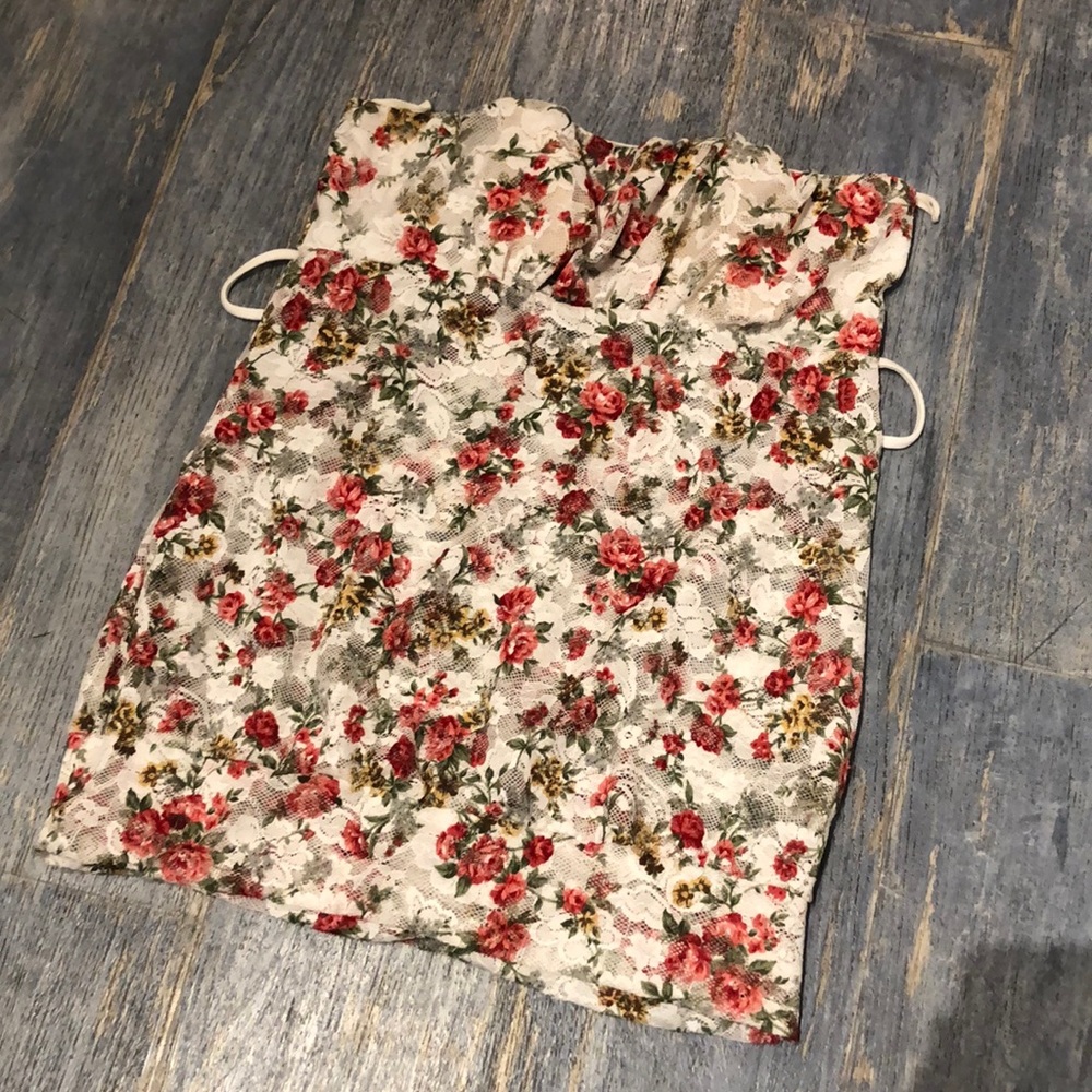 Flora Lace Tube Top